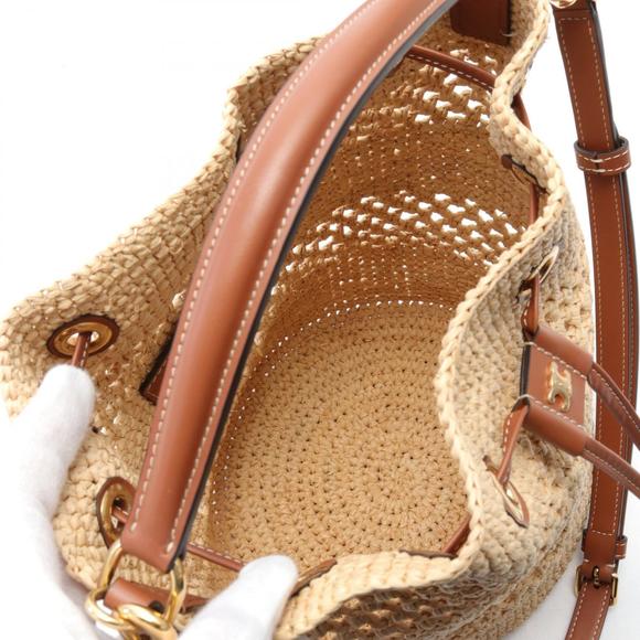 Celine Raffia Leather Clara Handbag Beige Brown - Picture 3 of 5
